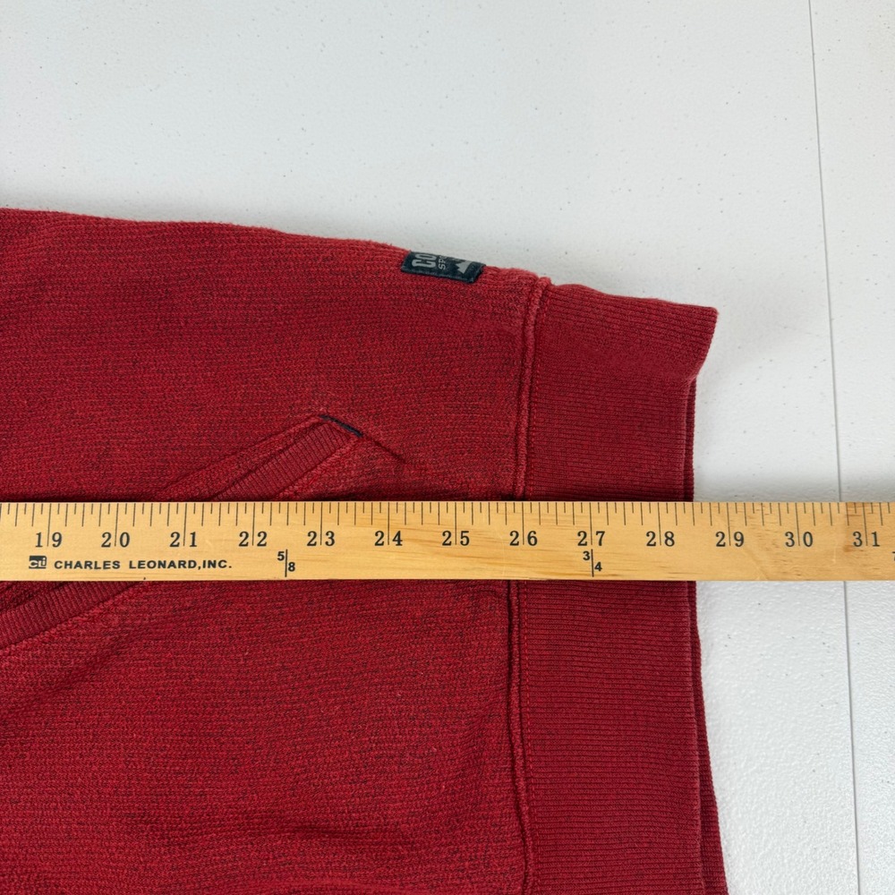 Columbia Mens Red Heathered Sweater Fleece Quarter Zip Pullover Jacket Large - Picture 4 of 9